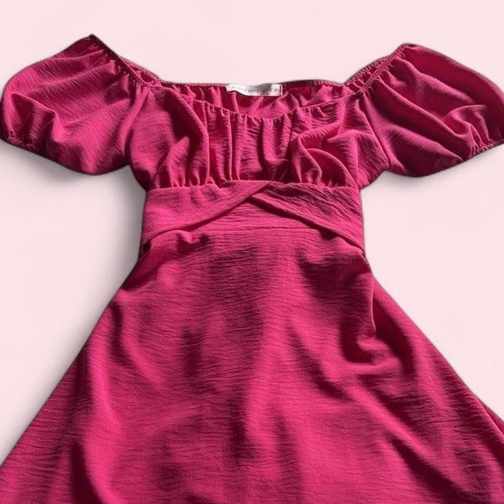 Altar'd State Women's XS Pink Short Sleeve Dress Solid Casual Mini Midi